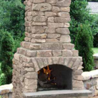 outdoor fireplace, stone fireplace, plano tx